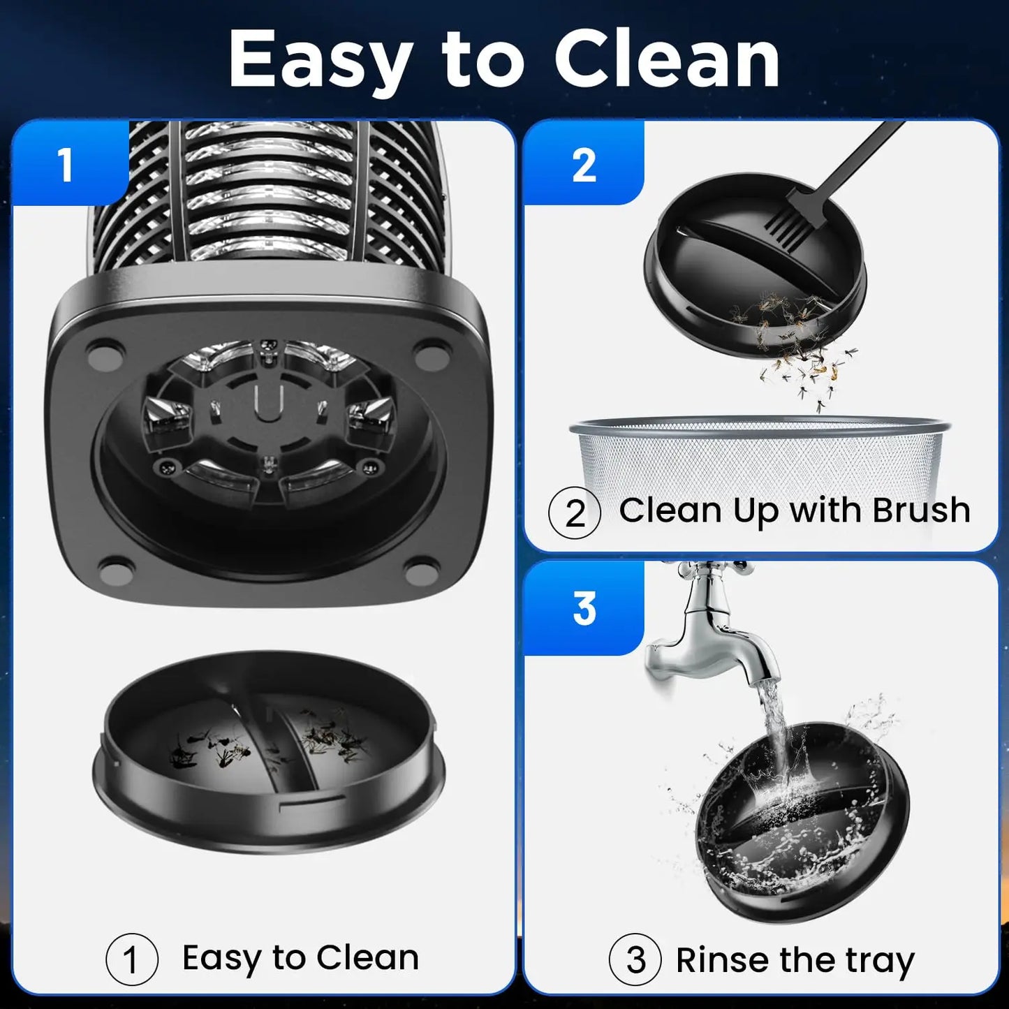 Solar Waterproof Bug Zapper Outdoor Portable Electric Insect Control