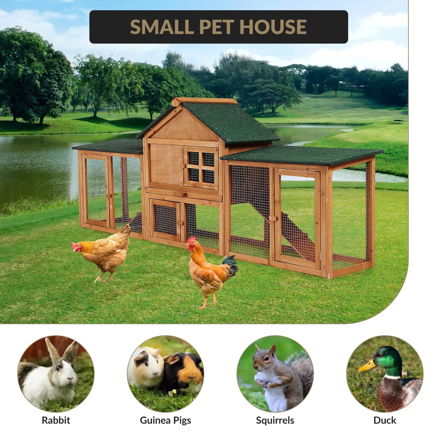 DishyKooker 2 Story Bunny Hutch Outdoor Rabbit Cage With Runs