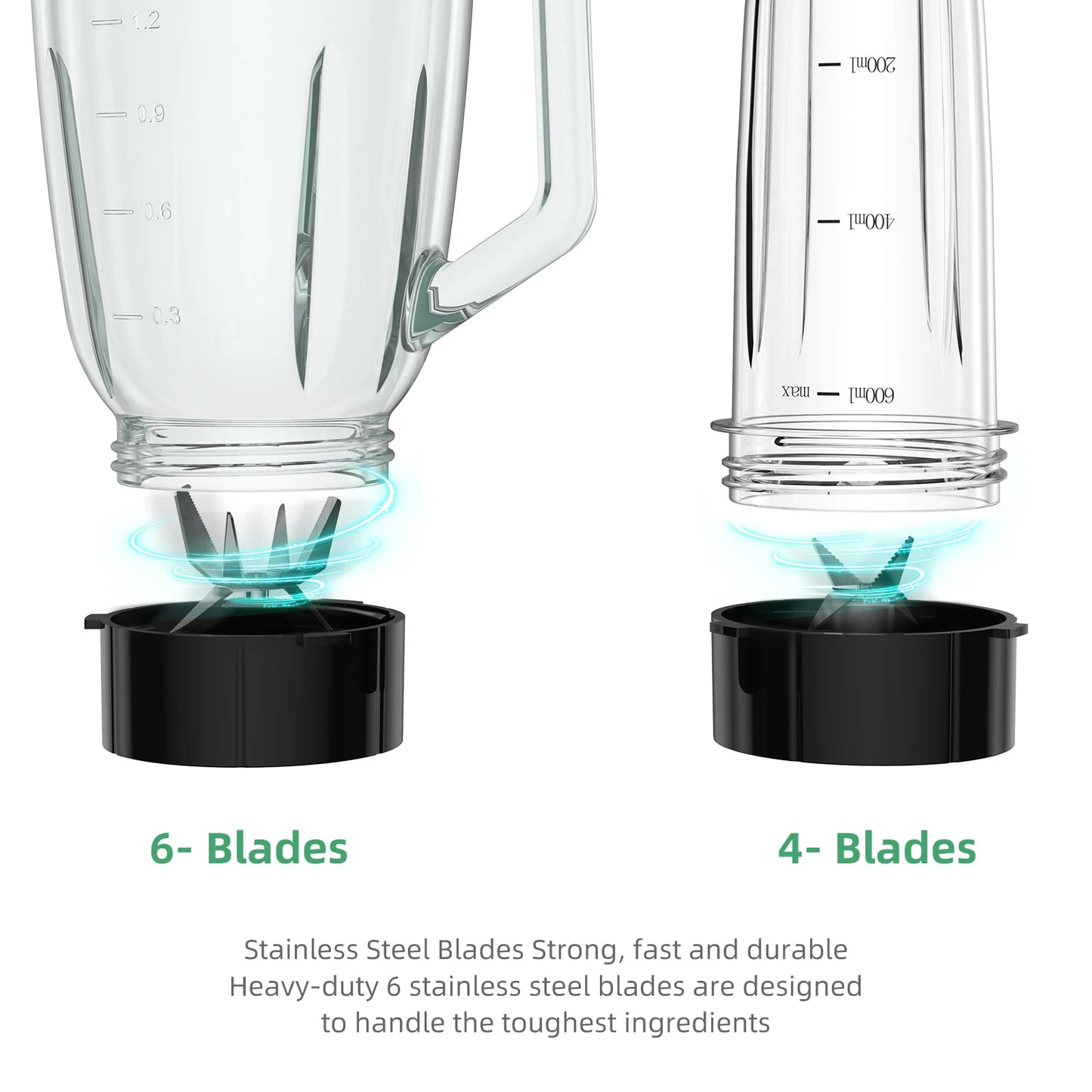Biolomix 1300W Smoothie Blender With Glass Jar For Frozen Drinks