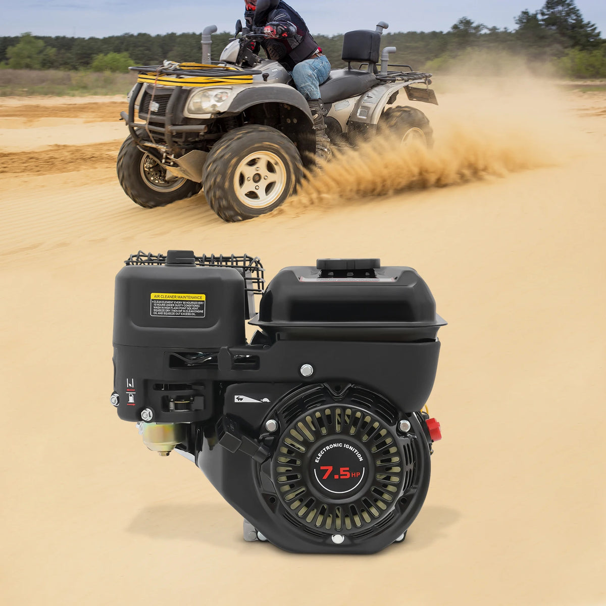 Bymaocar 7.5HP 4-Stroke Horizontal Shaft Engine For Generators