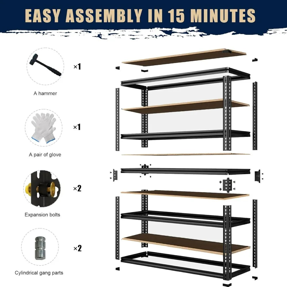 Heavy Duty Shelving Unit For Garage Storage And Organization