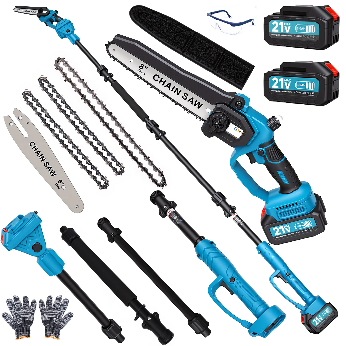 2-In-1 Electric Pole Saw Cordless Extension Pole For Wood Cutting