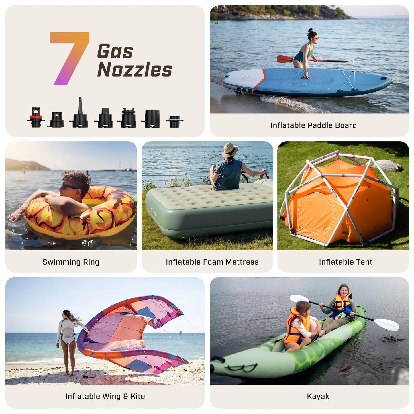 Zoompuff Electric Sup Air Pump Featuring Rechargeable Battery