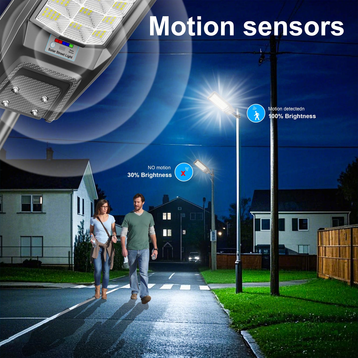 Two Pack Outdoor Solar Lights With Motion Sensor And Timer IP65 Waterproof