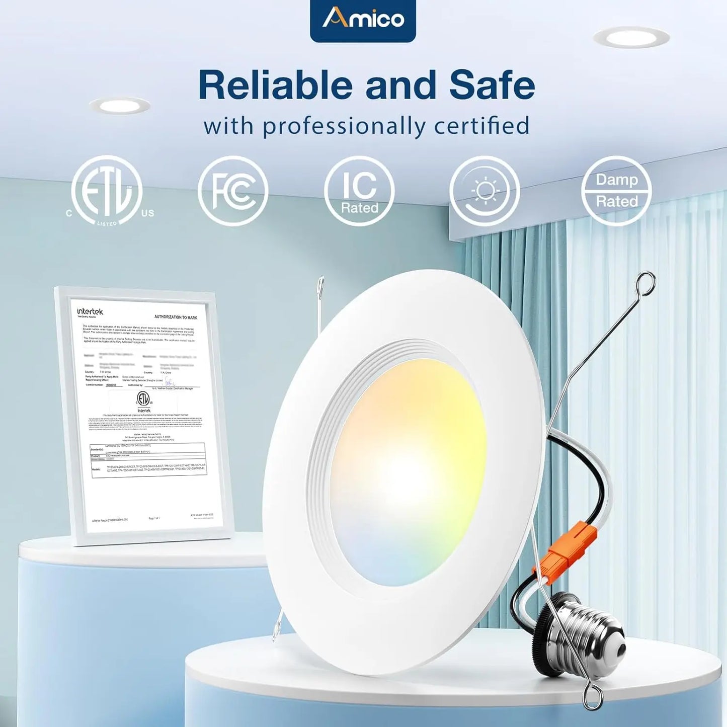 LED Recessed Retrofit Kit 5CCT Dimmable 12.5W 950LM