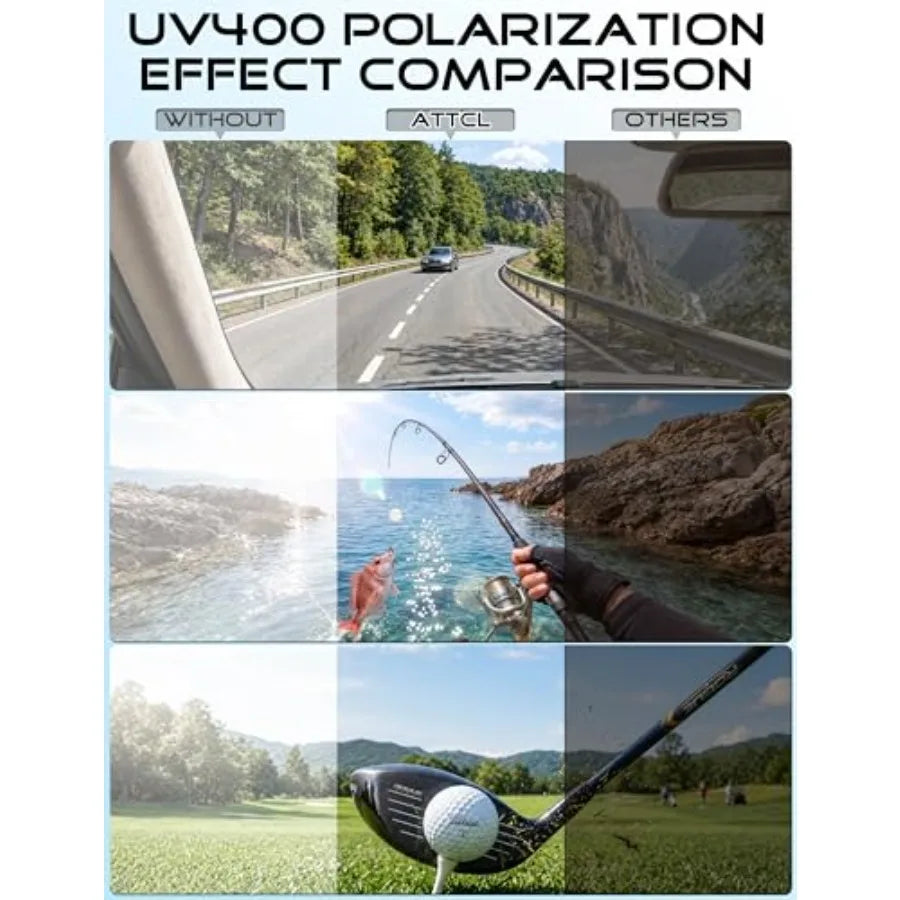 Polarized Sunglasses For Men UV Protection Lightweight TR90 Sports Wrap