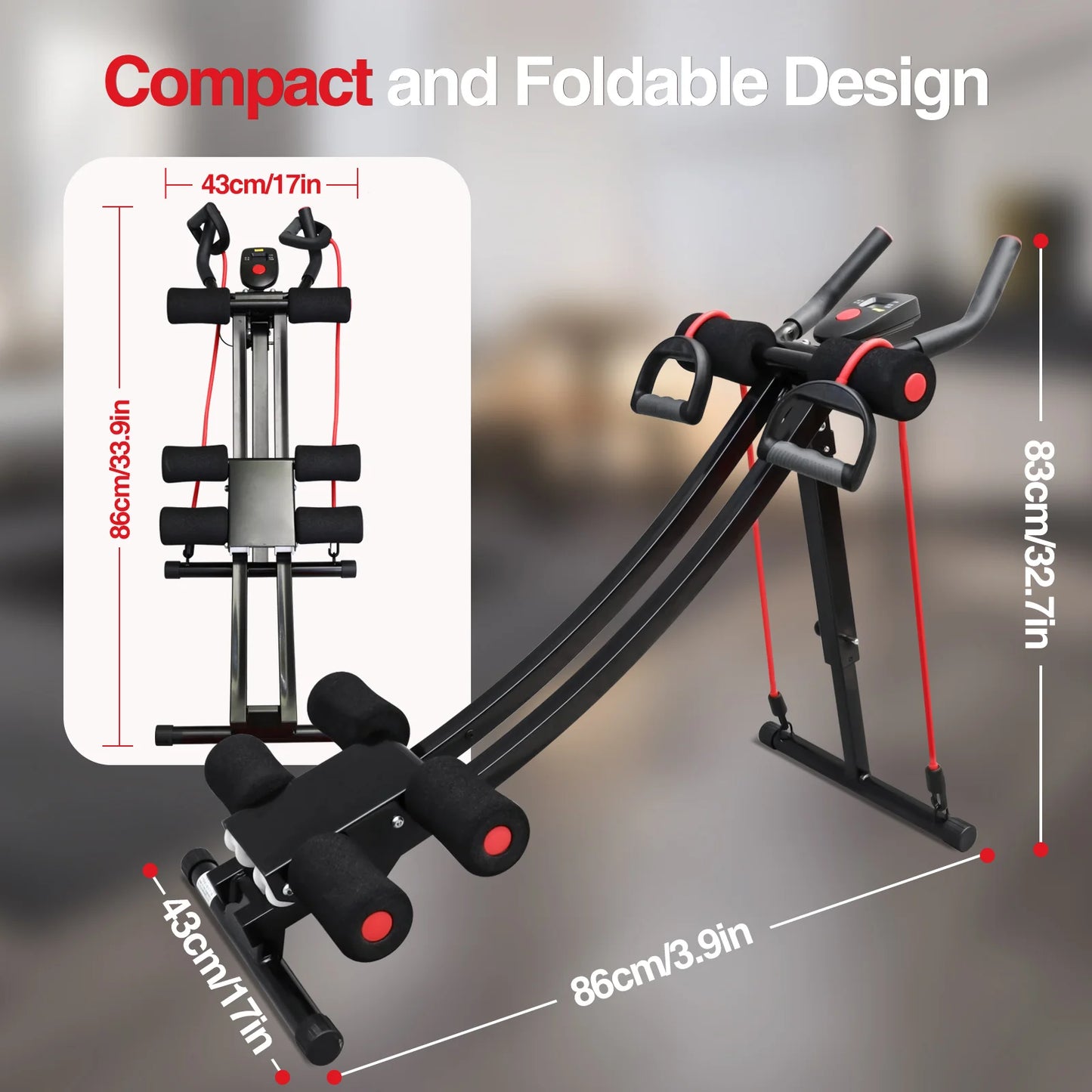 Abdominal Trainer Abs Workout Machine Foldable Core Exercise Home Gym