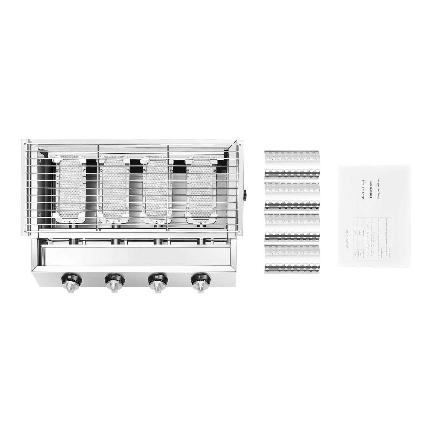 Stainless Steel 4 Burner Tabletop Propane Gas Grill Smokeless Outdoor