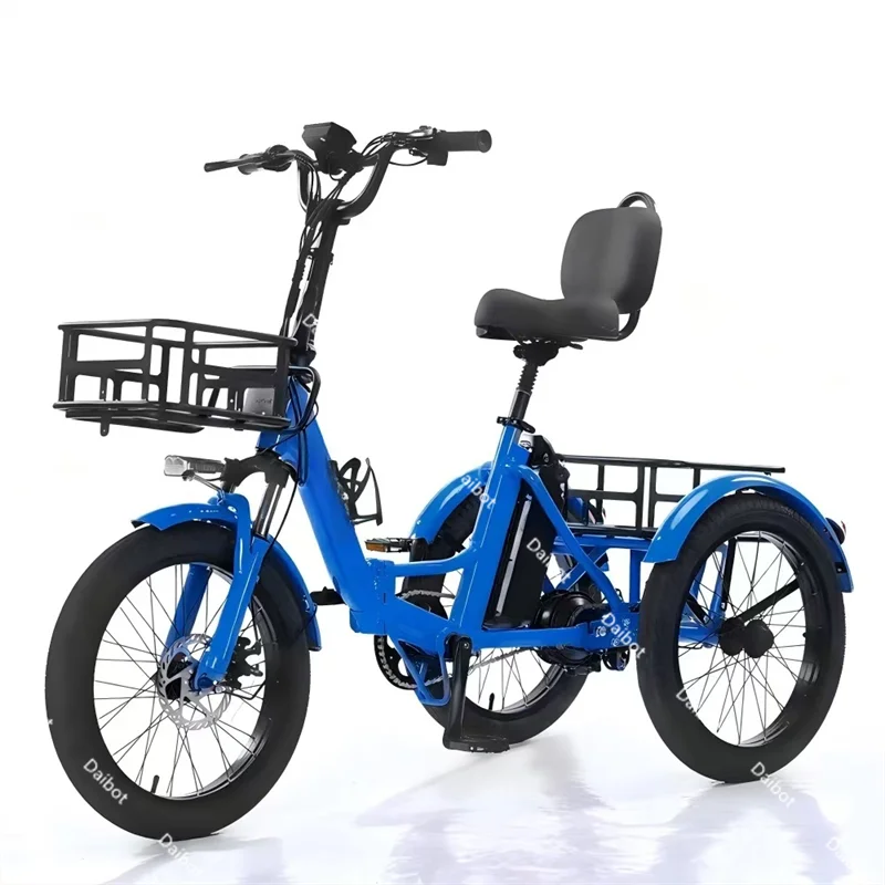 Foldable Electric Tricycle Cargo Adult Senior For Lithium Battery Removable Waterproof Anti-Theft 48V 3 Wheel Electric Bicycle