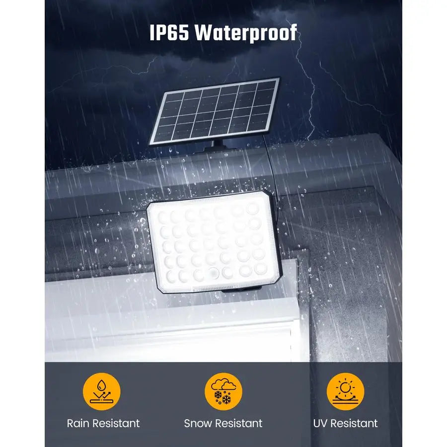 XMSJ Outdoor Solar Dusk to Dawn Floodlight With Remote Control