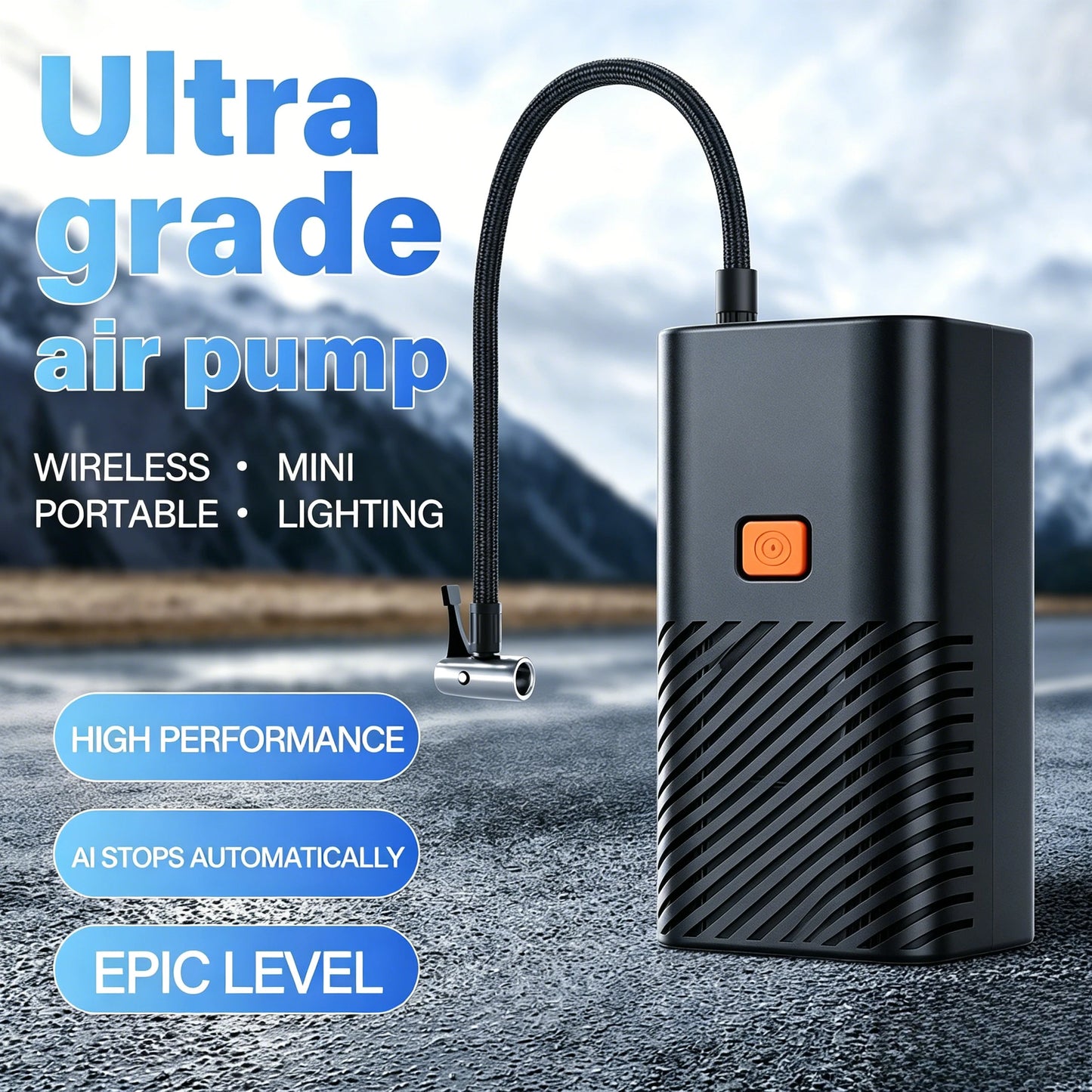 Pownym Wireless Tire Inflator Pump For Cars And Bikes