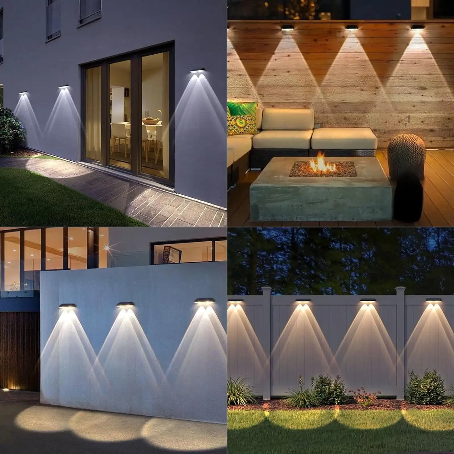 SZRSTH Solar Fence Lights Outdoor IP65 3 Modes 6 Pack