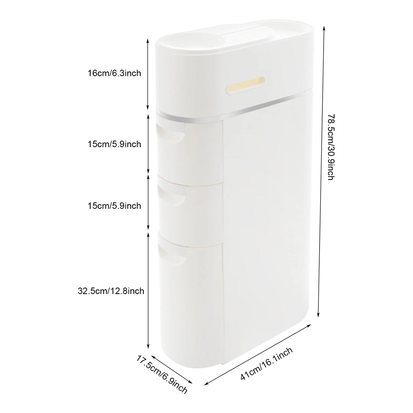 Bymaocar Three Tier Bathroom Cabinet Freestanding Narrow Storage