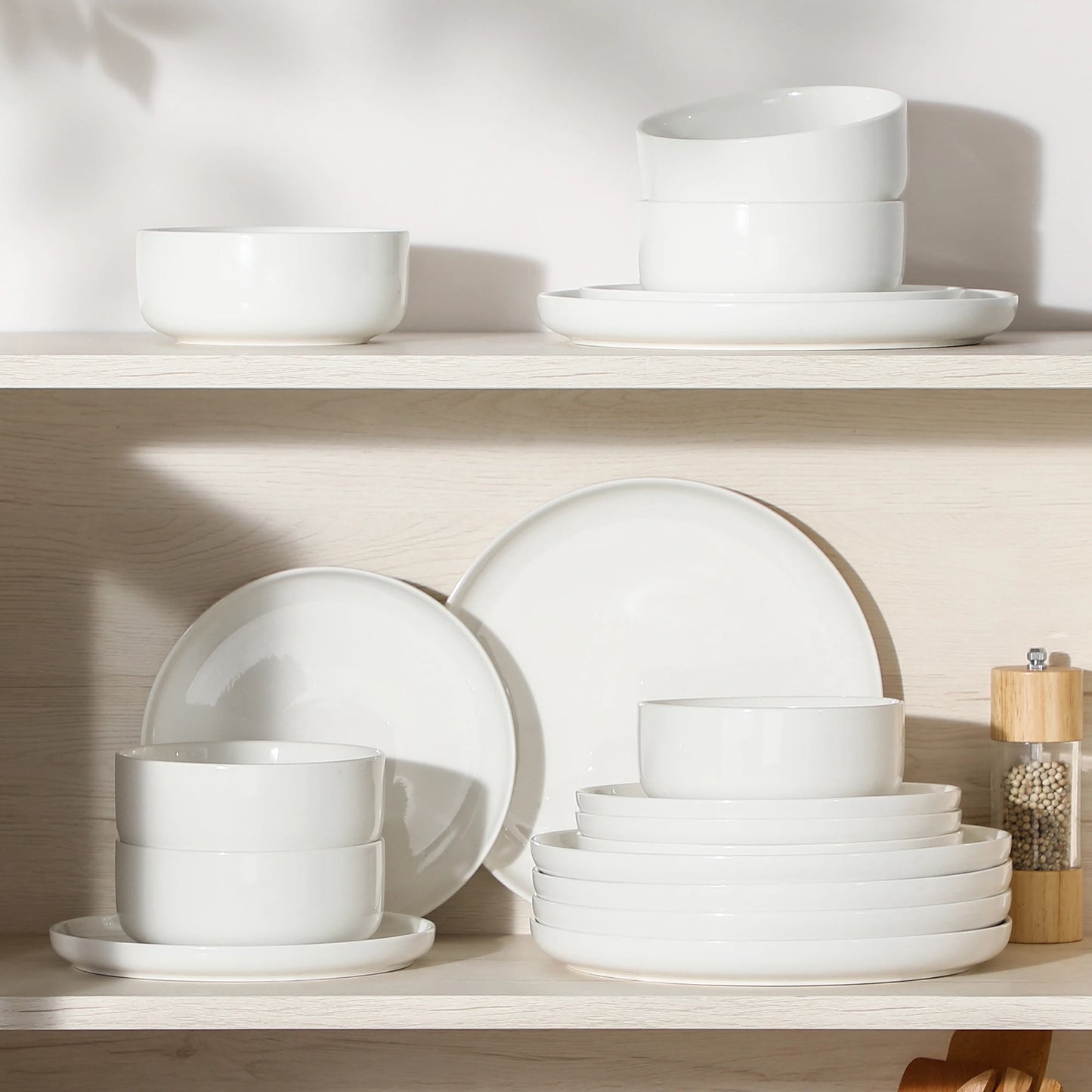 MALACASA Luna Ceramic Dinnerware Set Service For 6