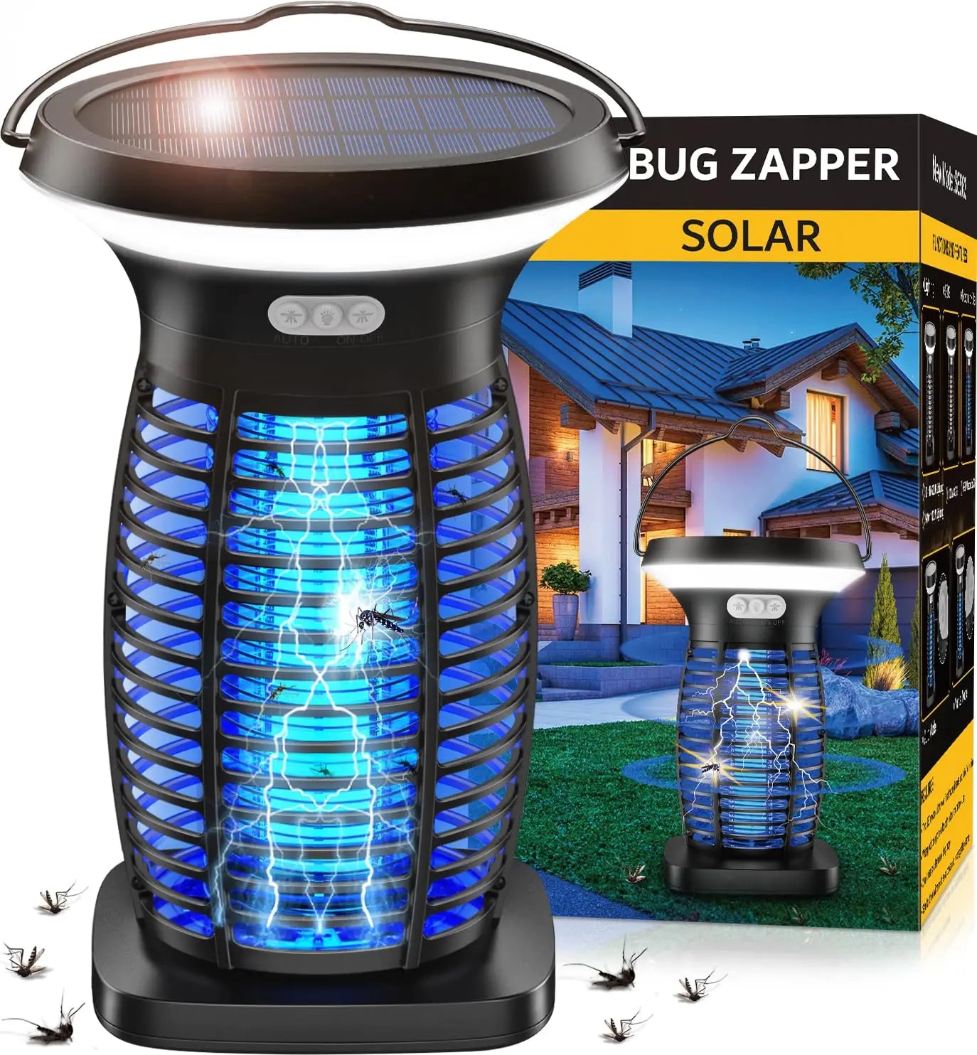 Solar Waterproof Bug Zapper Outdoor Portable Electric Insect Control