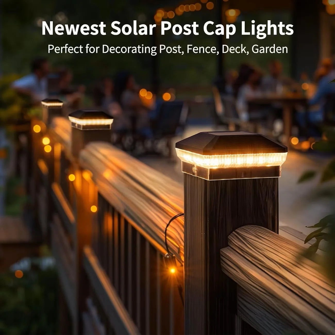 Automatic Solar Post Lights For Outdoor Fence Lighting