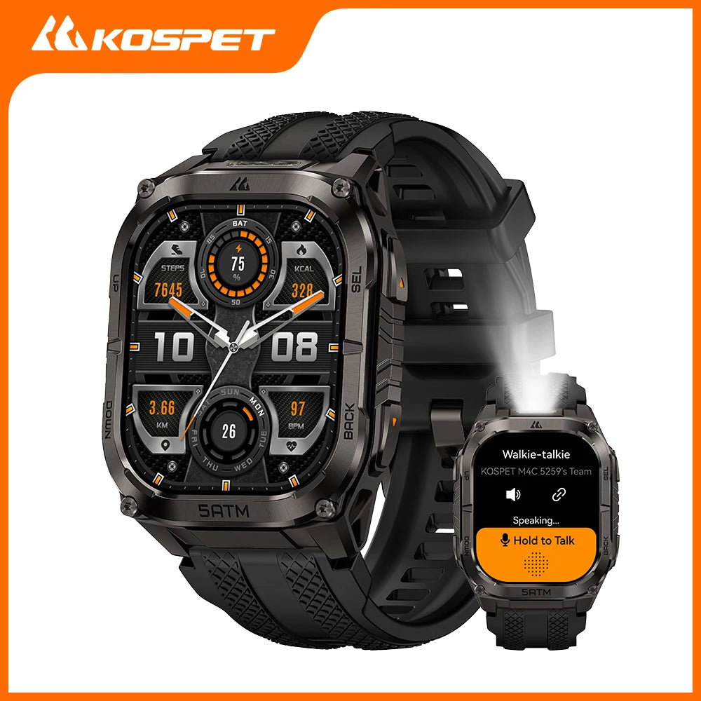 Kospe Tank M4C Rugged Smartwatch For Men With GPS Waterproof