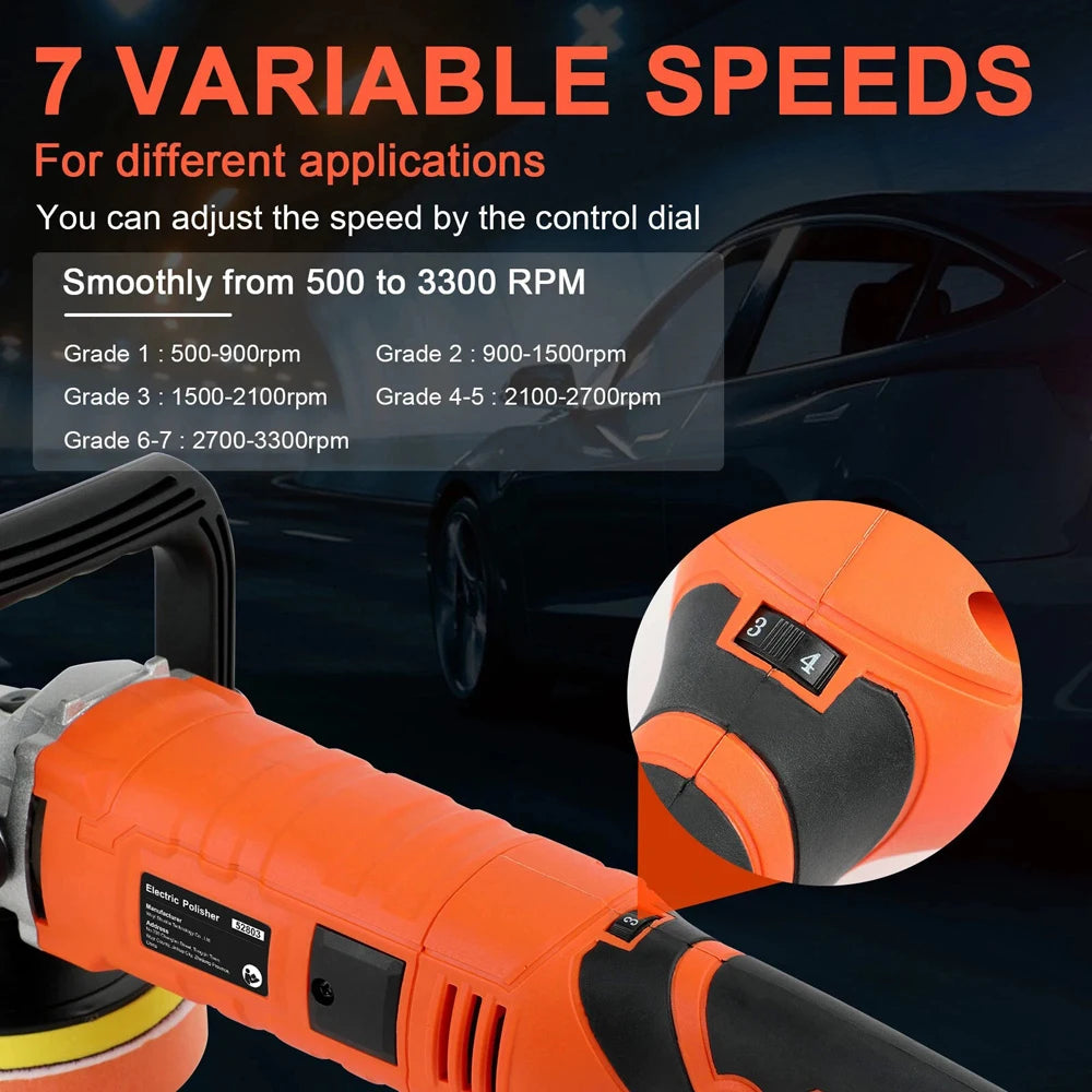 Rotary Car Polisher Buffer With Variable Speed For Auto Detailing