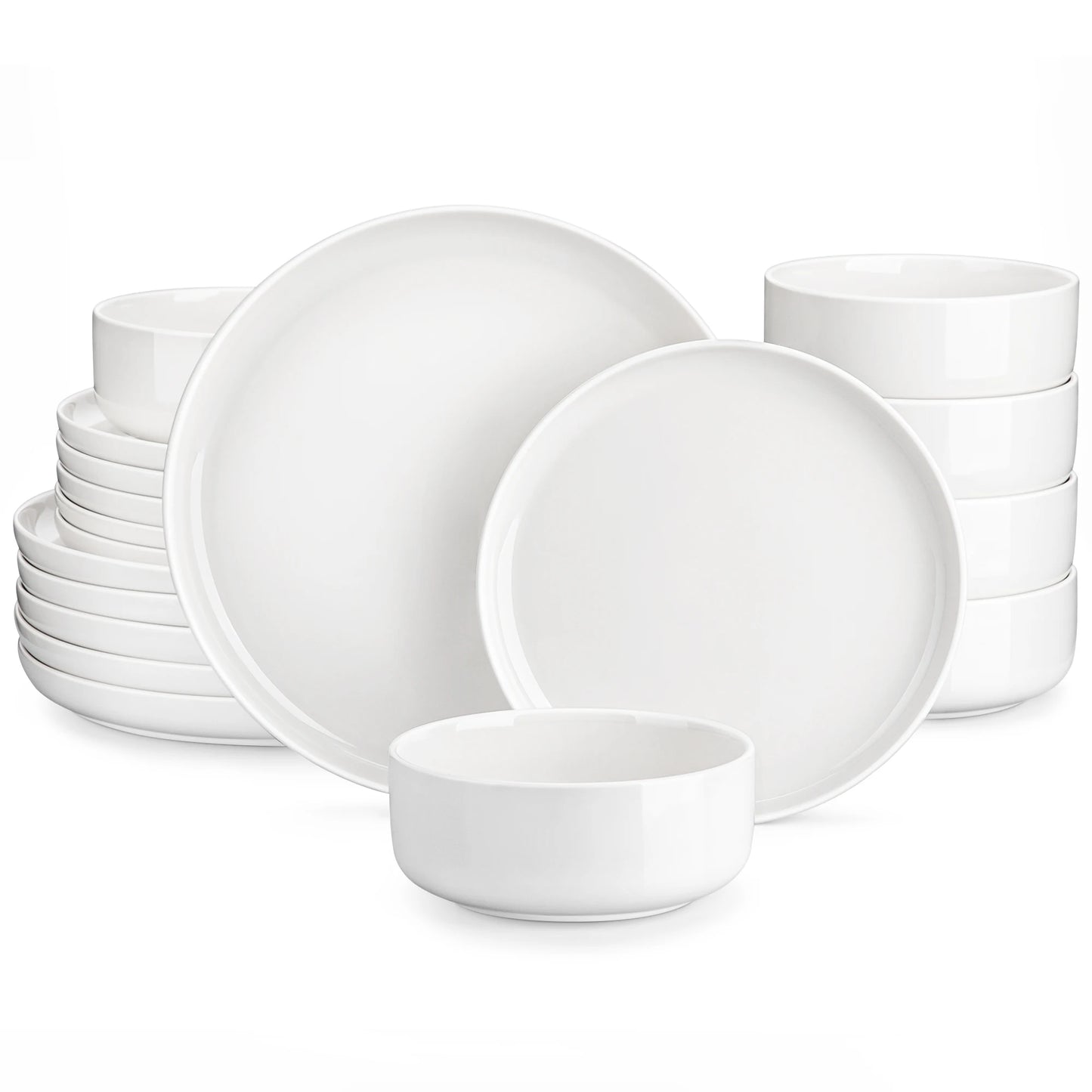 MALACASA Luna Ceramic Dinnerware Set Service For 6