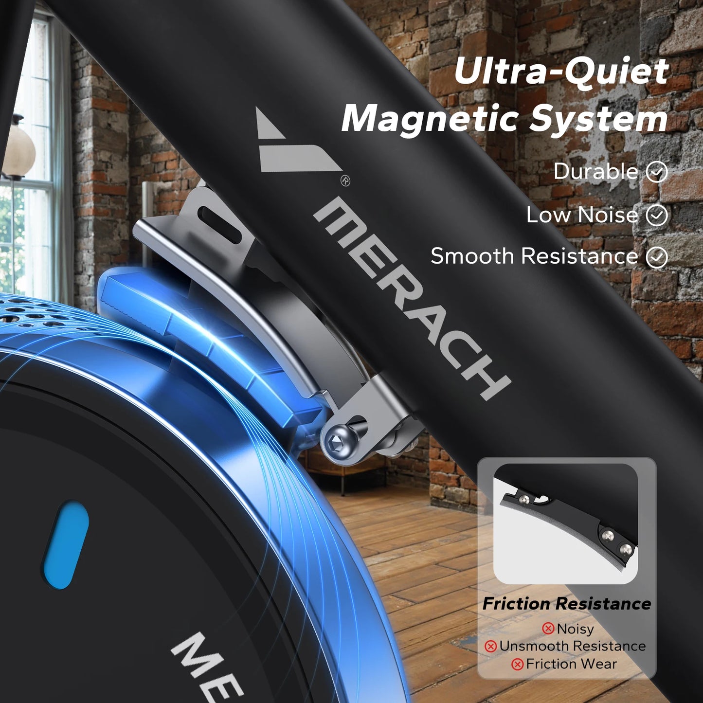 MERACH Magnetic Indoor Exercise Bike With Brake Pad And Exclusive App