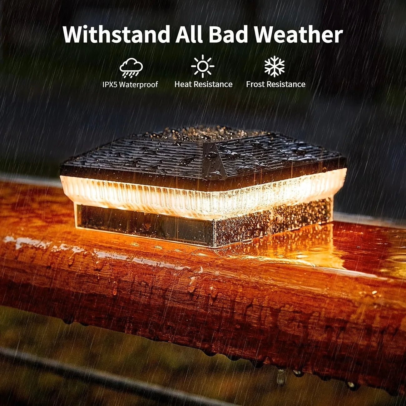 Automatic Solar Post Lights For Outdoor Fence Lighting