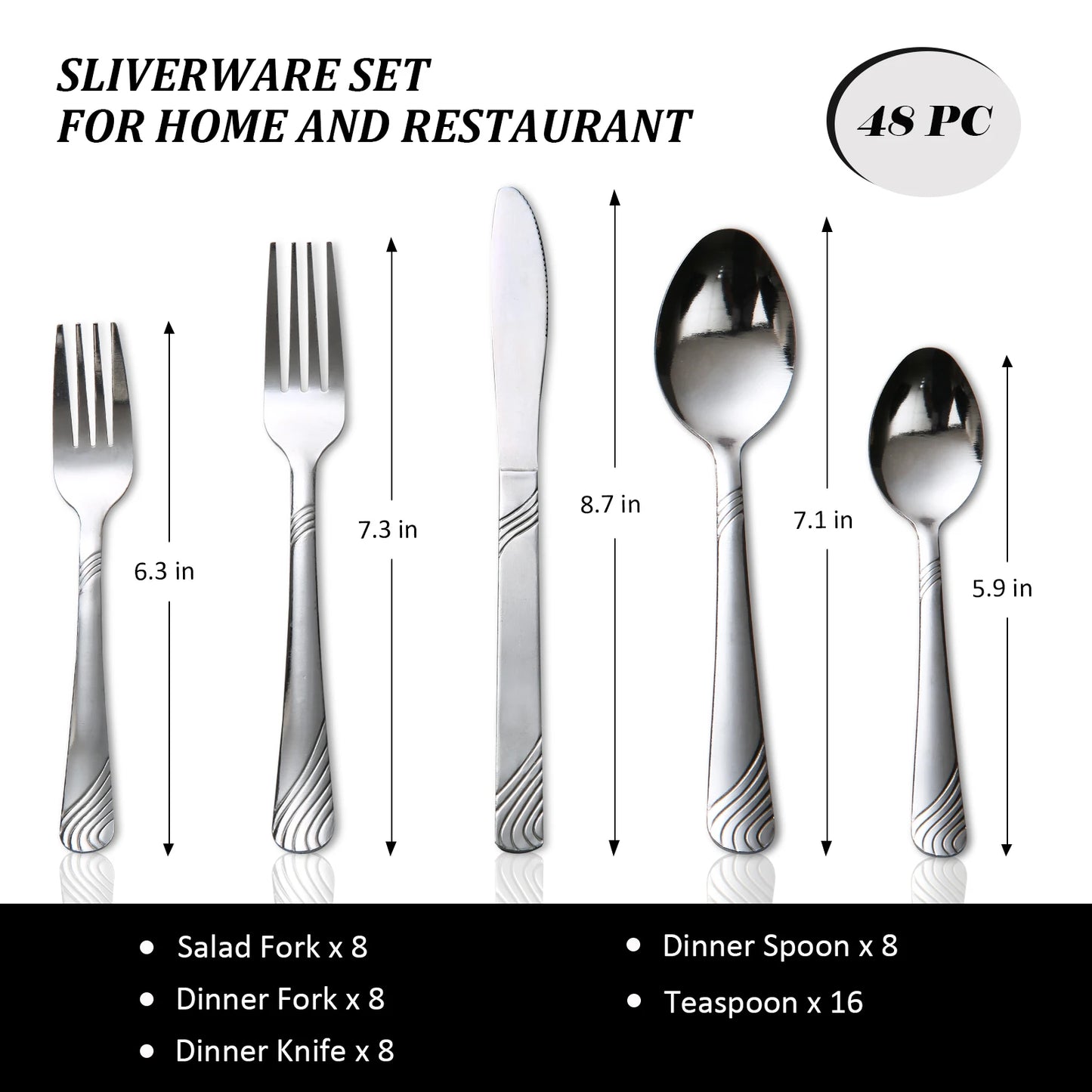 HANSMART Stainless Steel Flatware Set For Everyday Dining Essentials
