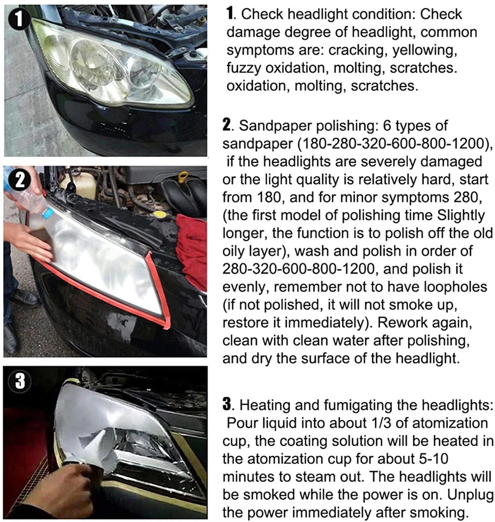 Professional Car Headlight Restoration And Polish Fluid