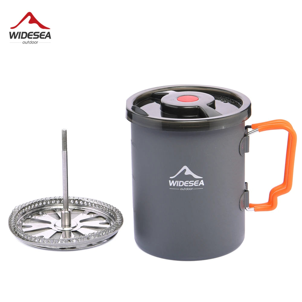 Widesea Aluminum Camping Coffee Pot French Press Outdoor Mug