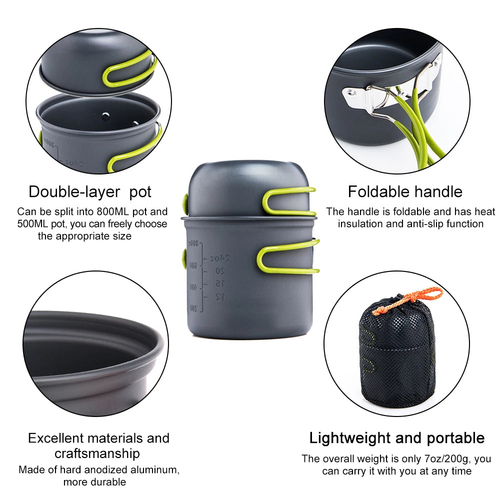 Widesea Ultralight Aluminum Alloy Camping Cookware And Utensil Set