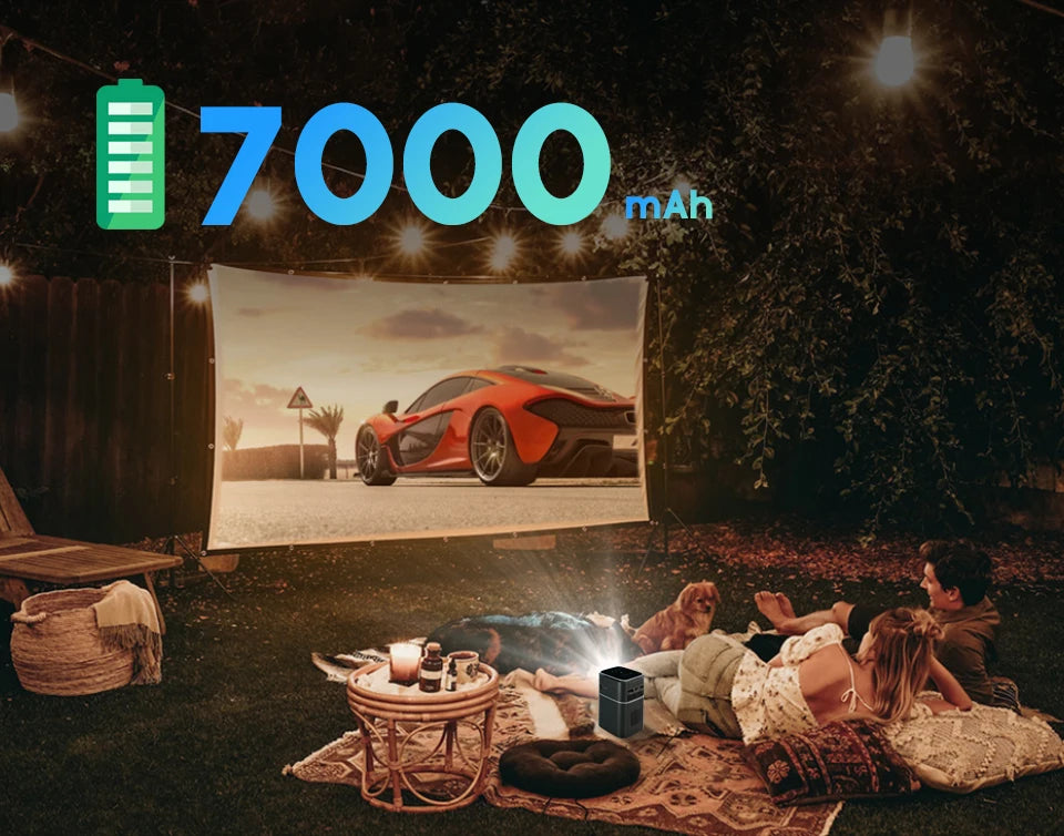 WZATCO A8 DLP Portable Projector Android 9.0 5G WiFi 1080P