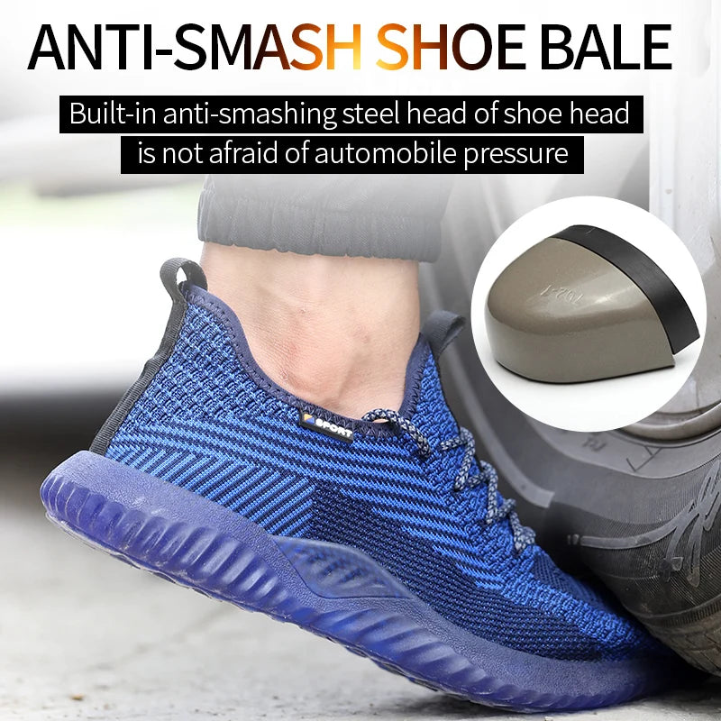 SUADEX Men Steel Toe Safety Work Shoes Lightweight Comfortable Antislip