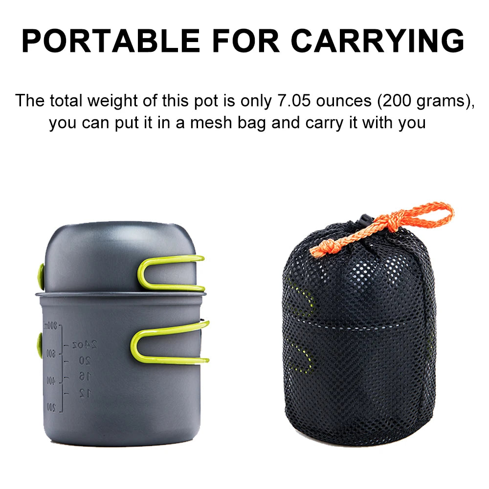 Widesea Ultralight Aluminum Camping Cookware Set With Pouch