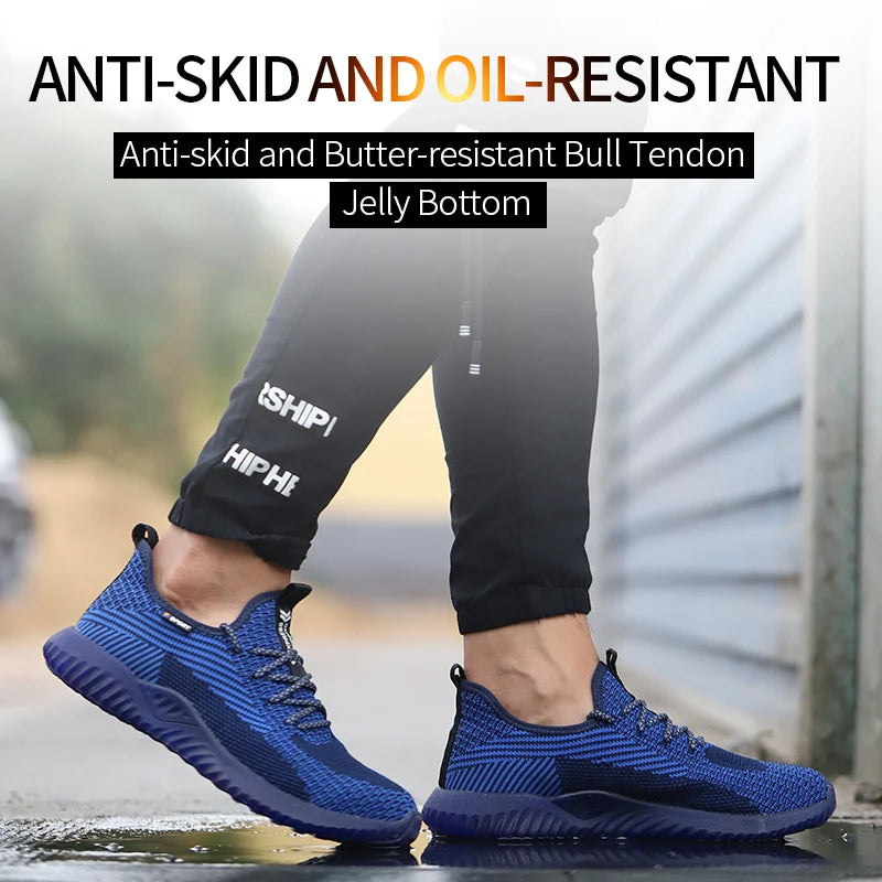 SUADEX Men Steel Toe Safety Work Shoes Lightweight Comfortable Antislip