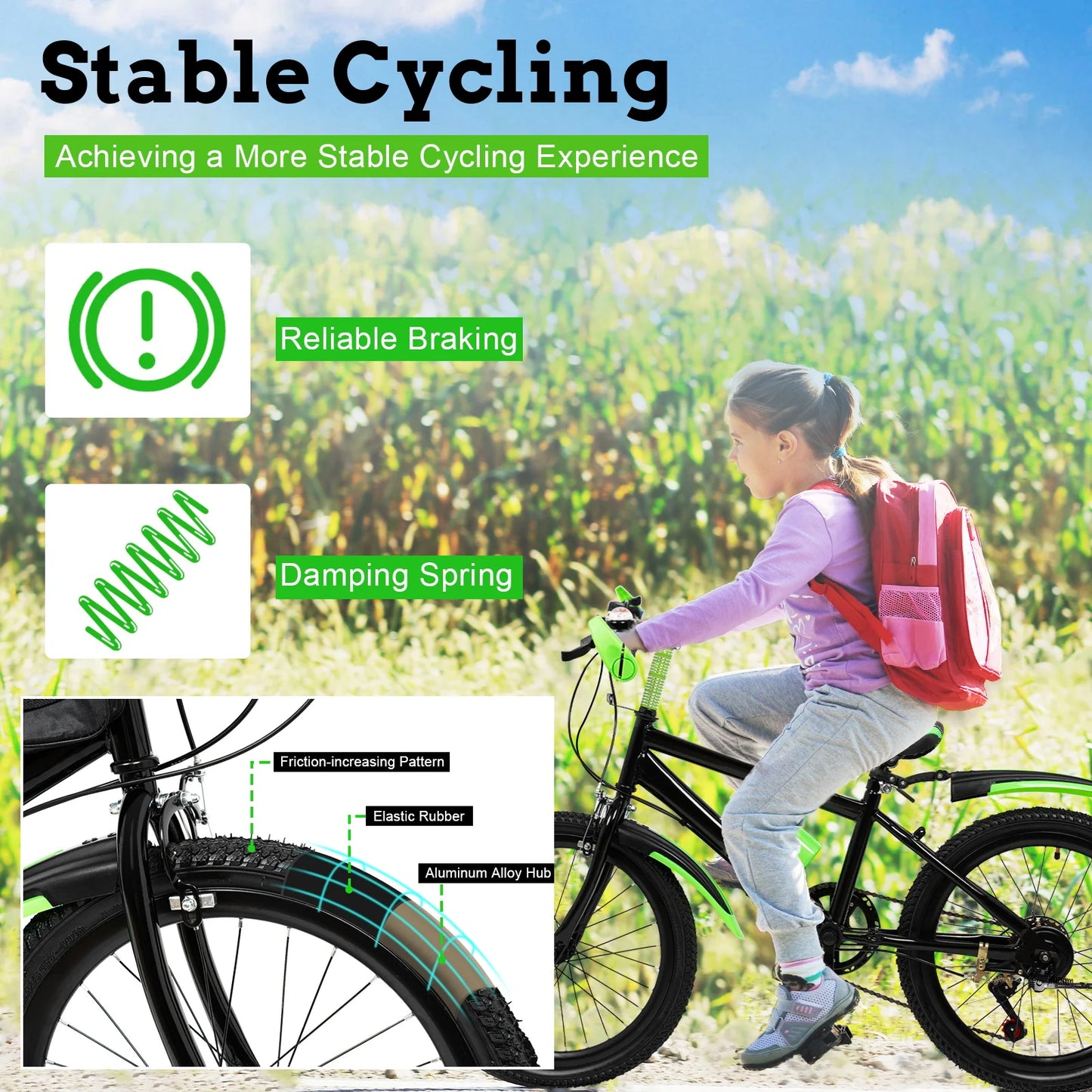 7 Speed Mountain Bike For Kids Unisex All Terrain Bike