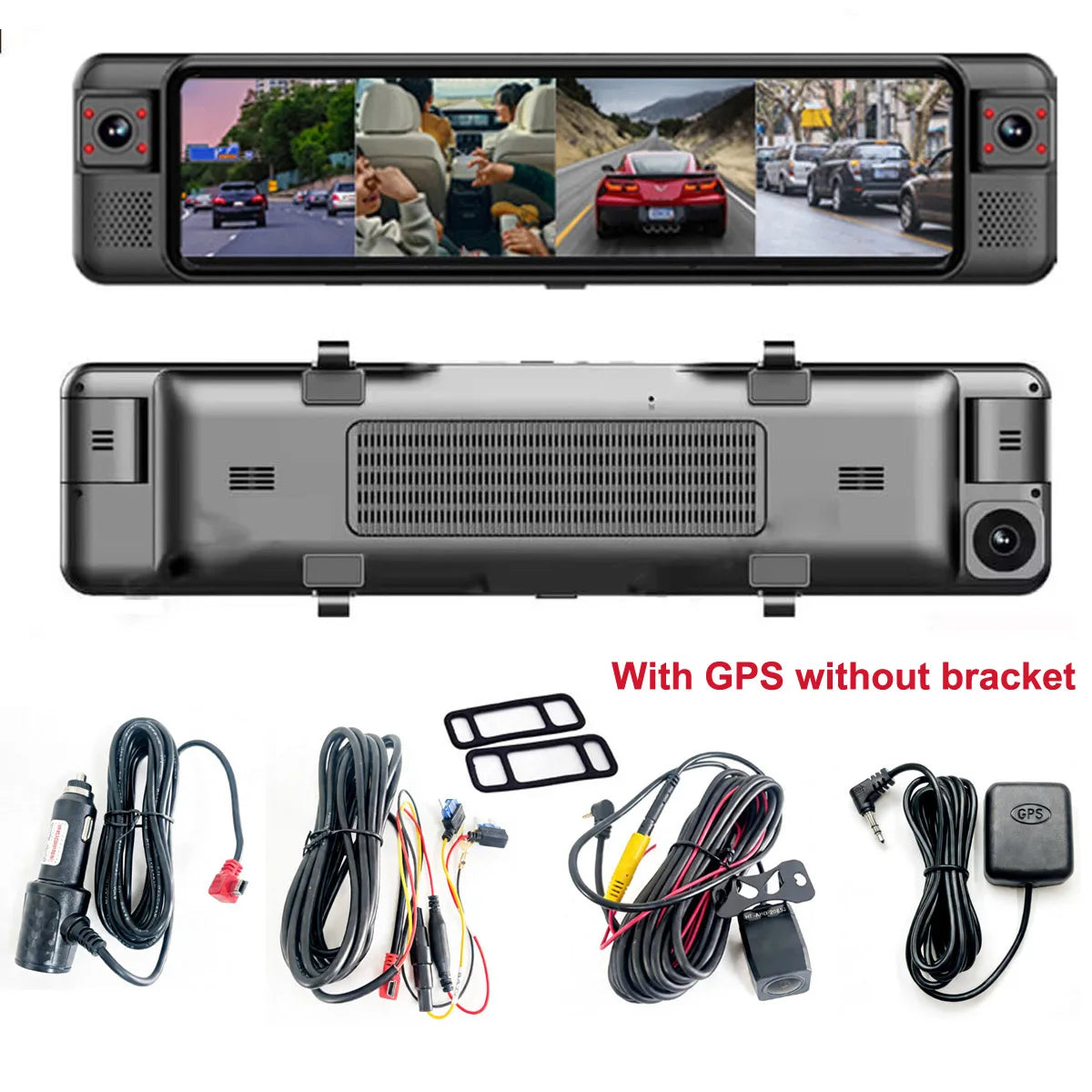 SZshufen 4K Mirror Dash Cam With WiFi GPS ADAS Rearview Mirror
