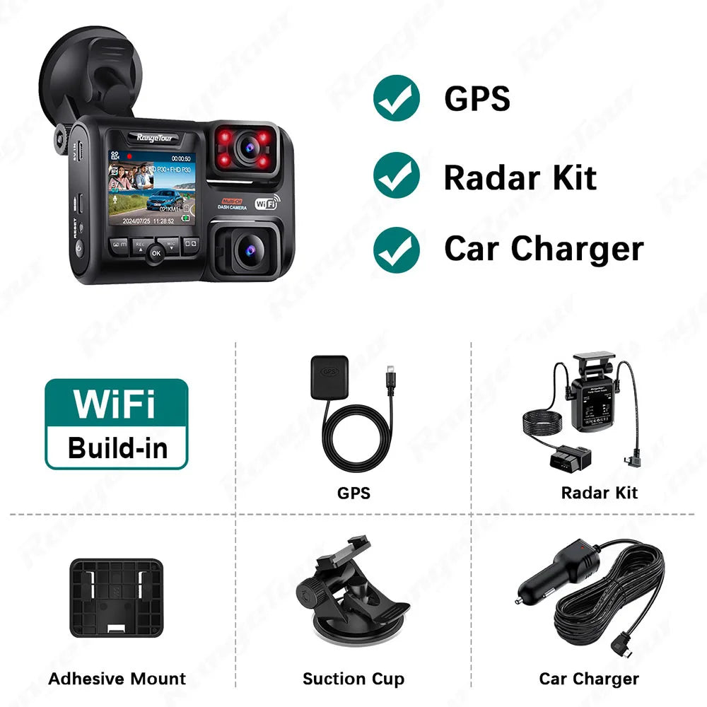 Range Tour 4K Dual Lens Dash Cam With GPS Night Vision D30H