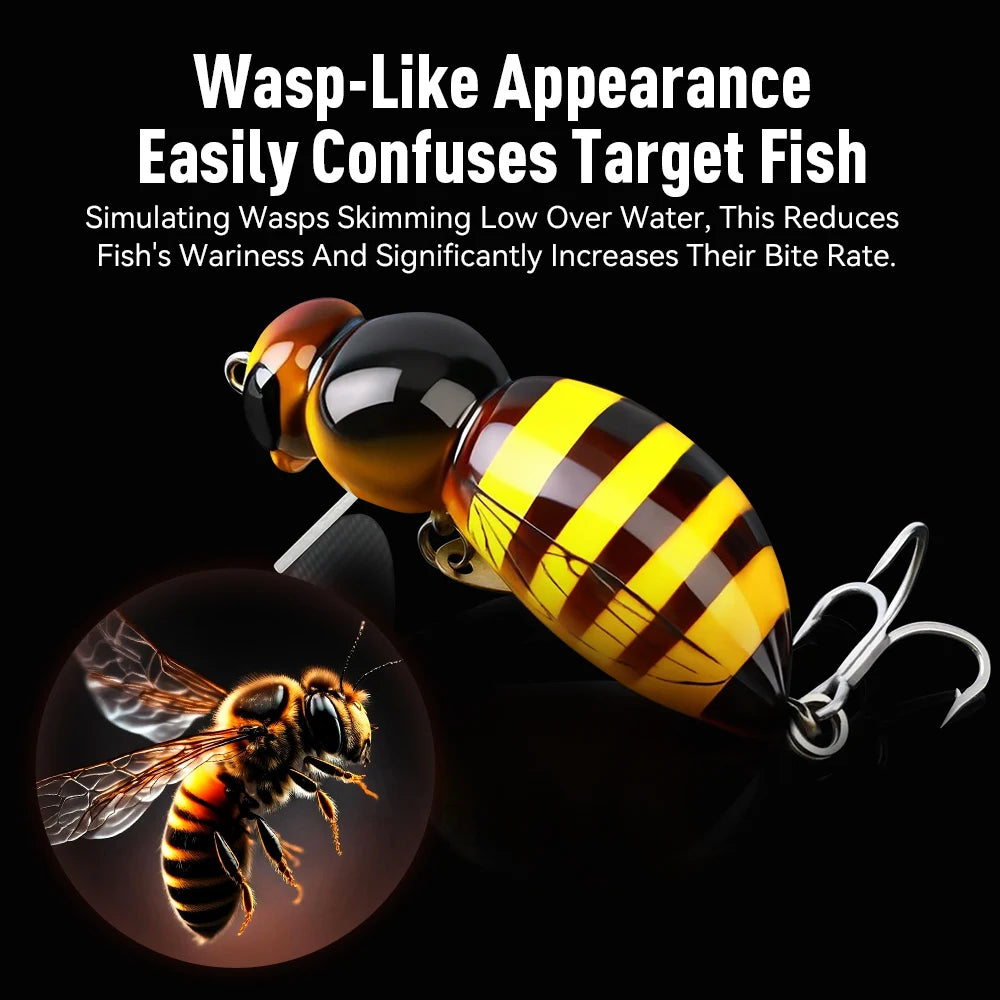 Kingdom Wasp Minnow Floating Fishing Lure With Spinner Hook