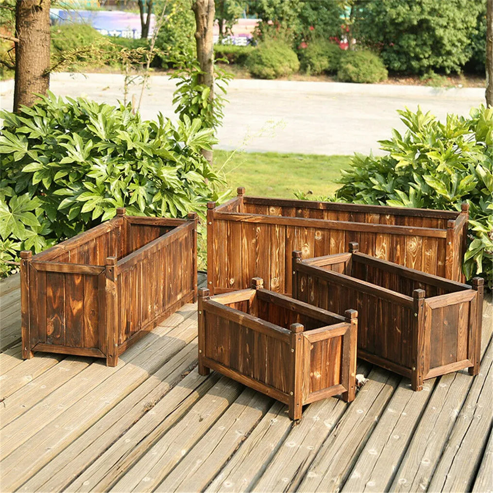 Premium Wooden Raised Flower Planter For Indoor Outdoor Gardening
