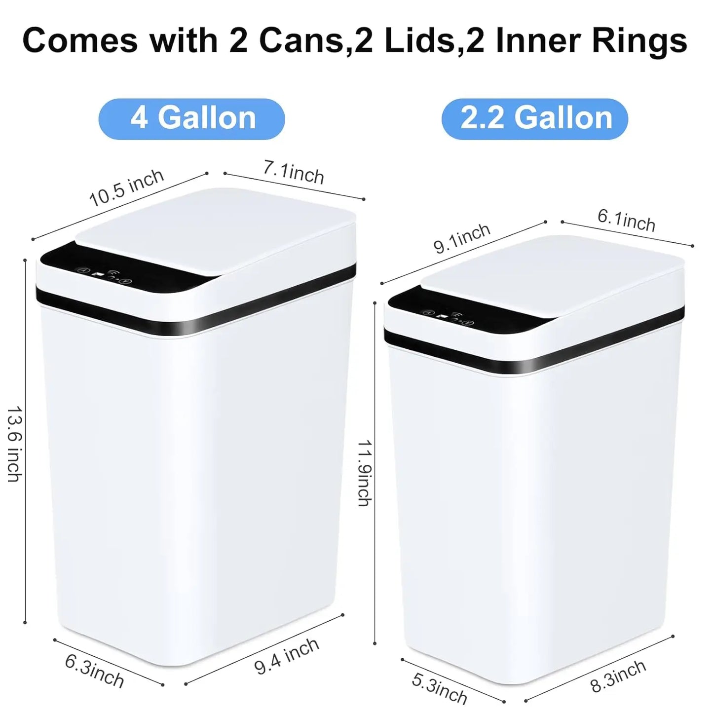 Two Pack Motion Sensor Trash Cans With Lid At Home