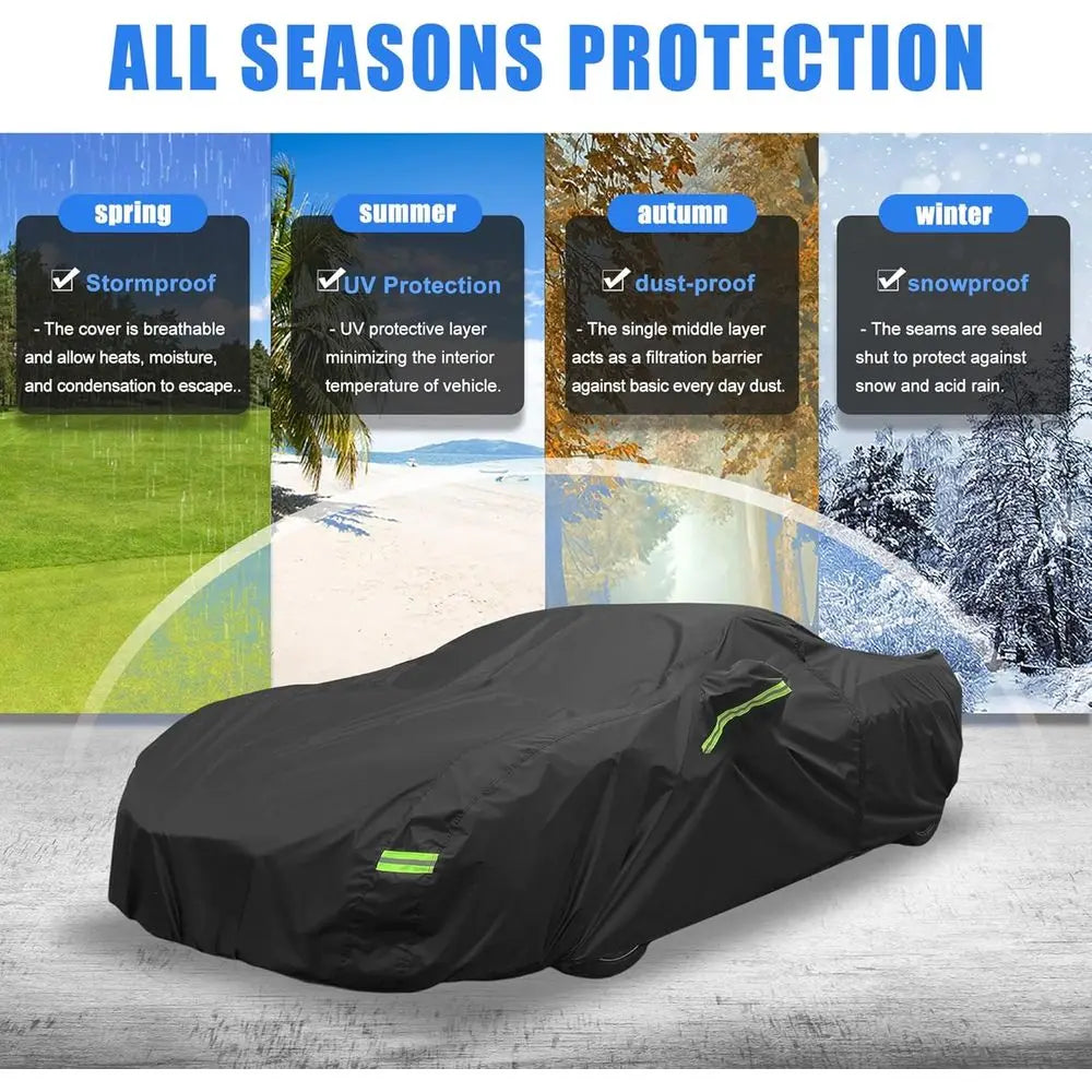 Premium All Weather Car Cover With Zipper And UV Protection
