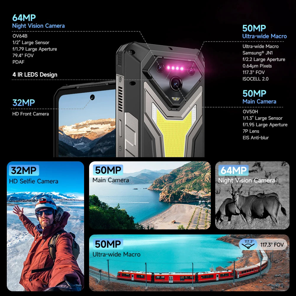 Ulefone Armor 34 Plus Rugged 5G AI Smartphone 64MP Camera