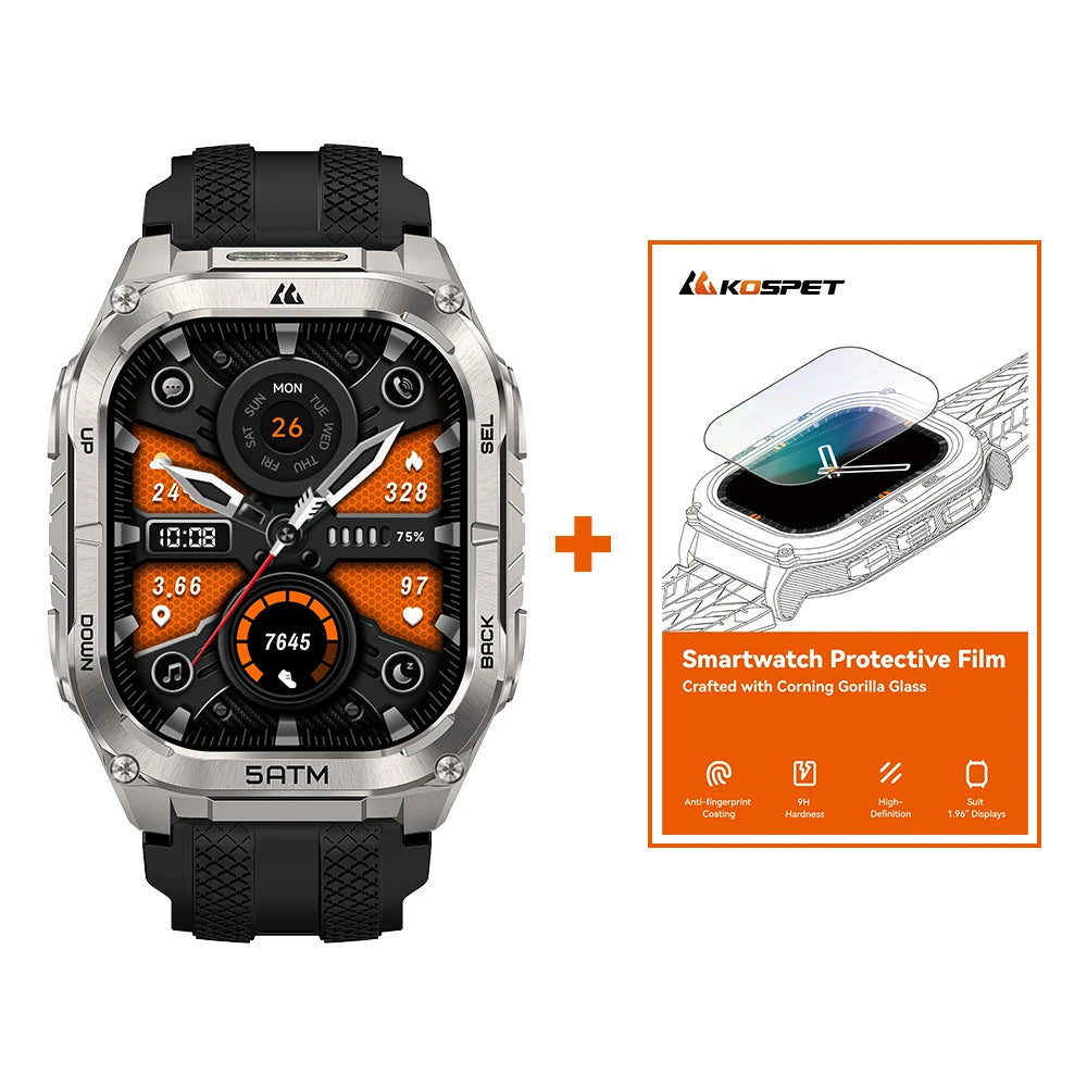 Kospe Tank M4C Rugged Smartwatch For Men With GPS Waterproof
