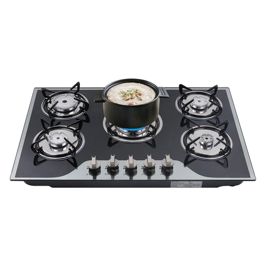 5-Burner Built-In Gas Stove Cast Iron Hob Cooktop