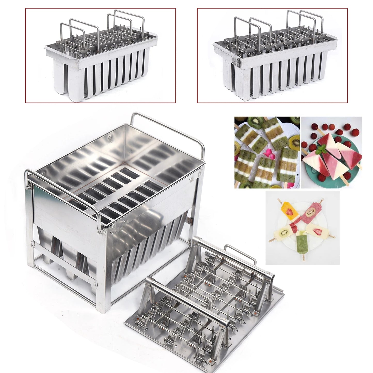 Large Capacity Ice Pop Mold In Food-Grade Stainless Steel Space-Saving