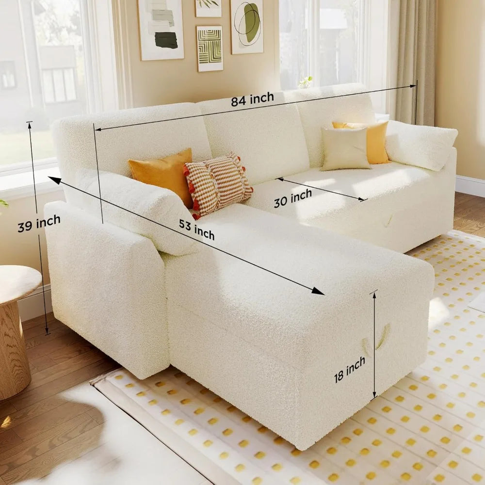 Sofa Bed With Storage Chaise L Shaped Sleeper