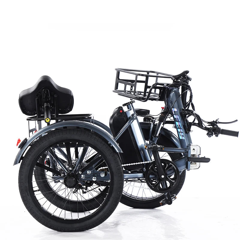 Foldable Electric Tricycle Cargo Adult Senior For Lithium Battery Removable Waterproof Anti-Theft 48V 3 Wheel Electric Bicycle