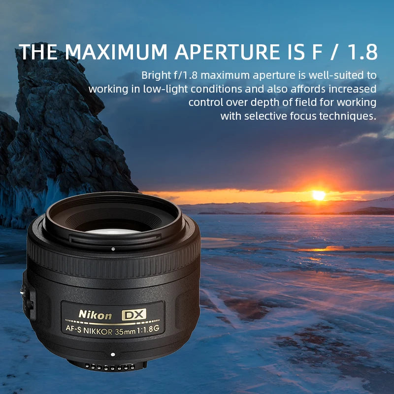 Nikon AFS DX Nikkor 35mm F1.8G Autofocus Lens For Portraits