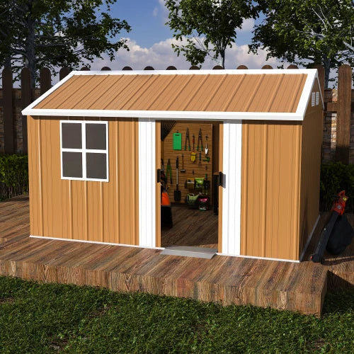 Heavy Duty Metal Storage Shed With Windows Lockable Doors Ventilation