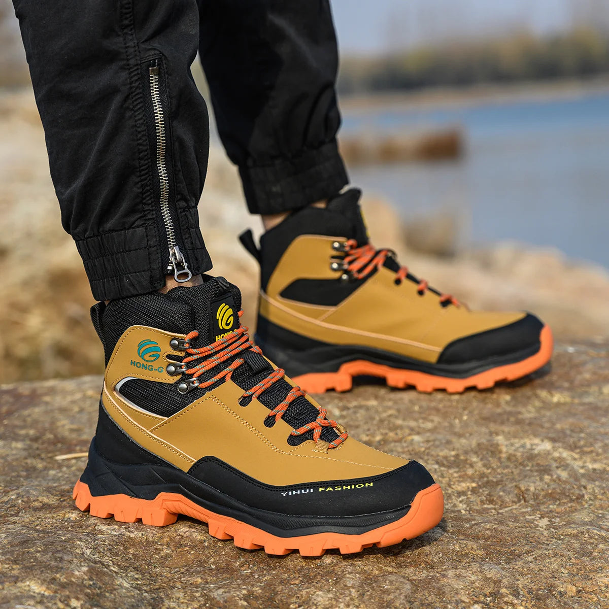 Veigar Men Safety Shoes Breathable Anti Puncture Steel Toe Boots