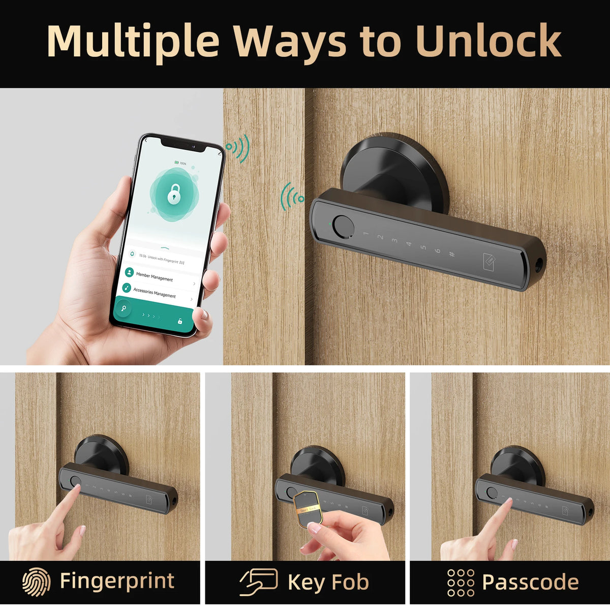 Viladepot Smart Lock With Fingerprint And Digital Passcode